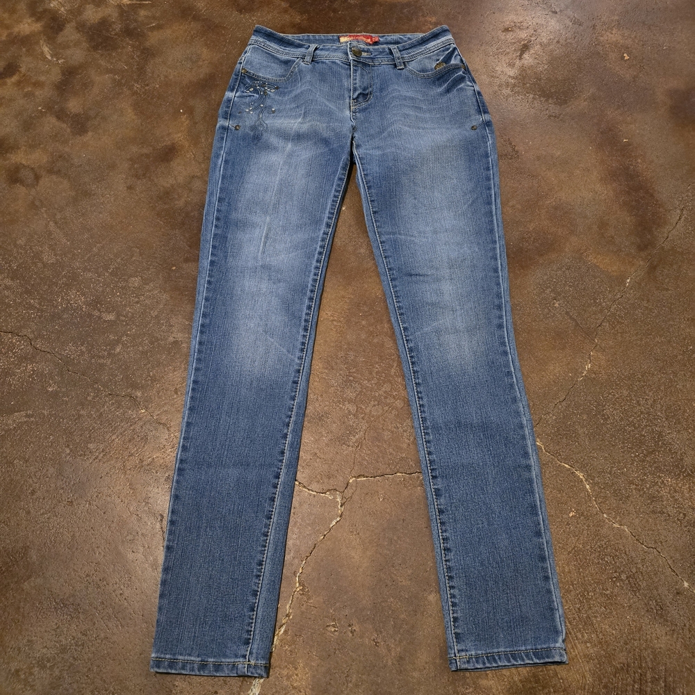 Apple Bottom Jeans Vintage Embellished Straight Leg Jeans Size 7/8